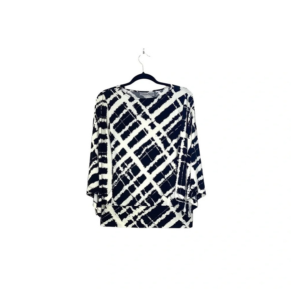 Chico’s Black & Cream Abstract Print Flutter Sleeve Blouse 0 Small Women’s - Picture 12 of 12